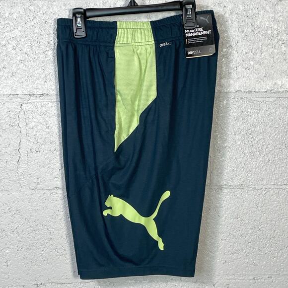 Puma Men's 10" Moisture Wicking Training Cat Shorts - Dark Teal Small - Picture 1 of 9